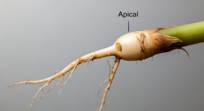 Close-up of a plant root system.