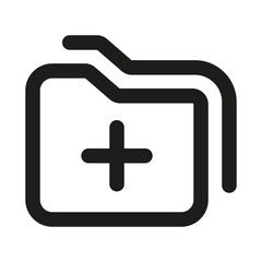 Obraz premium Medical Report Archive Professional Modern Line Icon. Minimal and unique healthcare symbol representing patient records document storage data management and clinic organization