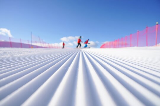 A ski track background.
