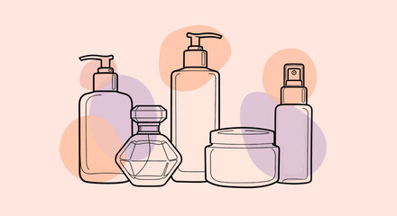 Assorted skincare products displayed in a minimalist aesthetic