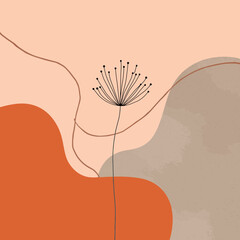 Abstract organic form with delicate white floral detail emerging from a muted landscape