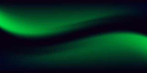 Fototapeta premium Dreamy Green Aurora Abstract Background With Soft Gradient Flow And Neon Glow