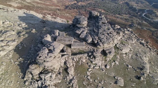 Circular Drone Orbit Over Drakospita of Mount Ochi on Evia, Greece (4K)
