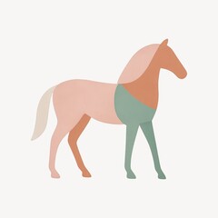 Obraz premium Colorful geometric horse illustration.