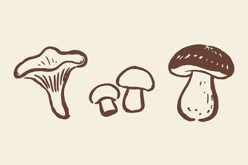Mushroom set hand drawn sketch vector illustration © Victoria