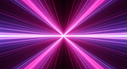 Obraz premium Vibrant Pink and Purple Light Beams Radiating from a Central Point