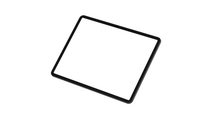 Floating black tablet Template with blank screen PNG. Horizontal mockup for app presentation and web design.