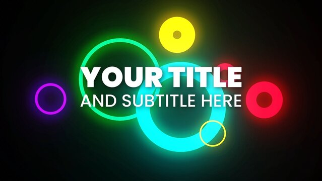 Glowing Colorful Shapes Fun Exotic Text Title 01