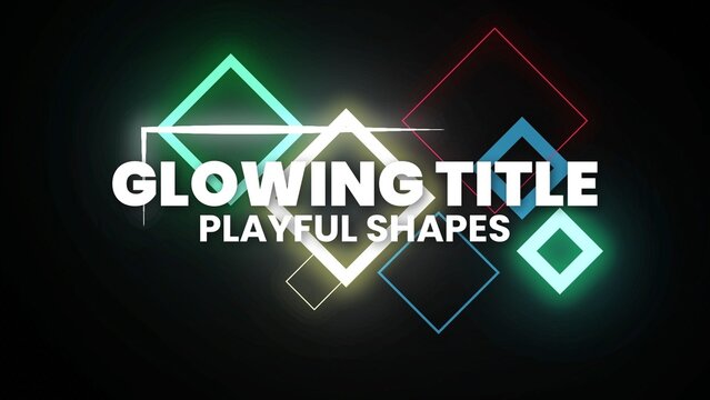 Glowing Colorful Shapes Fun Exotic Text Title 03