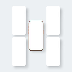 Smartphone mockup with blank mobile screens. Vector template for presenting mobile app design, UI interfaces