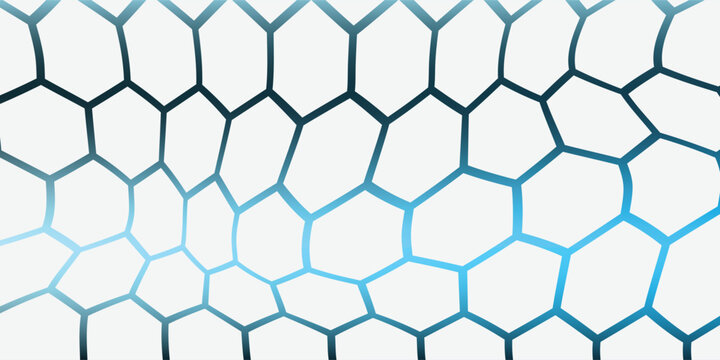 White 3d hexagonal technology vector abstract background. Blue bright energy flashes under hexagon in modern technology futuristic background vector illustration. White honeycomb texture grid.