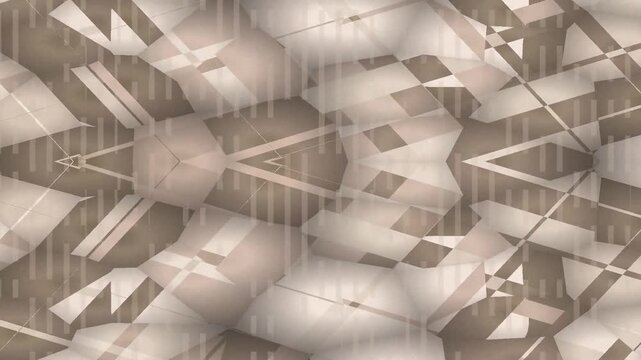Abstract Geometric Motion in Soft Beige Tones Within Interior Space