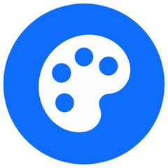 Fototapeta premium Paint Palette Icon Blue Circular Design