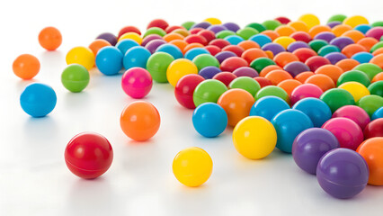 many colored balls , backround white.