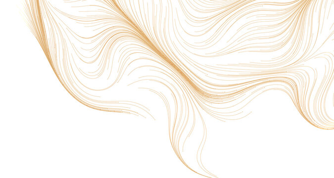 Elegant abstract design featuring gold lines on a white background, perfect for use as a background or design element. S