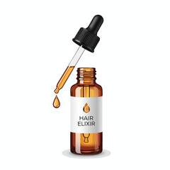Amber Bottle with Hair Serum Drops