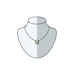 Pendant Necklace on Display Mannequin