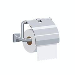 Silver Toilet Paper Holder with Roll