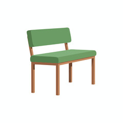 Minimalist Green Upholstered Chair with Wooden Legs