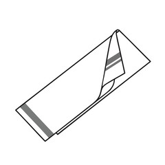 Simple Line Drawing of a Folded Blanket or Towel