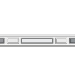Gray Horizontal Panel with Rectangular Elements