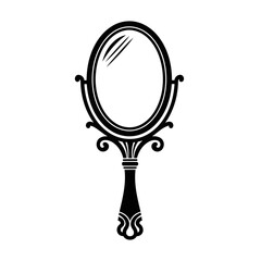 Vintage Handheld Mirror Illustration