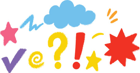 Colorful Whimsical Doodle Icons with Playful Hand-Drawn Symbols Set © miraj_designer