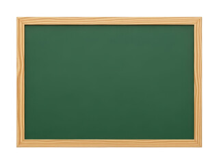 A green chalkboard standing upright against a white background isolated on transparent background