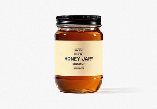Isolated Honey Jar Mockup