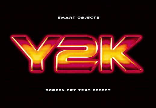 Screen CRT Text Effect Mockup
