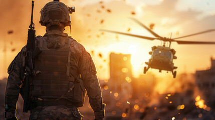 Naklejka premium The scene is chaotic and intense