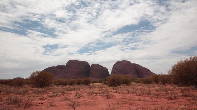 Kata Tjuta Rock Formations in Australian Outback Desert Landscape