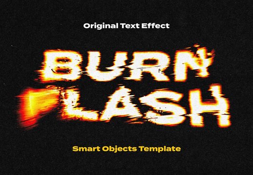 Flash Distort Text Effect Mockup