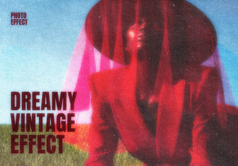 Dreamy Vintage Photo Effect Mockup
