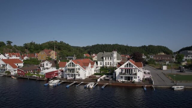The South Norwegian city Mandal during summer