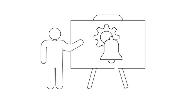 Presentation on Settings and Notifications - A Simple Line Drawing.