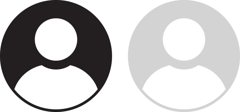 User icons. User profile icon set. Flat style vector avatar person icons for user profile or login buttons with editable stroke.