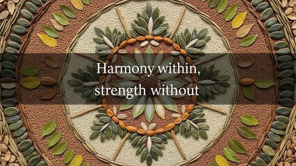 Nature Seed Mandala Art Arrangement