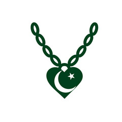 Pakistan Flag Heart Neckless Icon