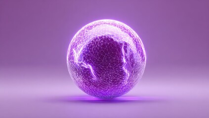 A luminous, orb-shaped object emits violet energy, appearing to pulse with electric currents. The sphere has a textured exterior