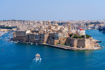 SENGLEA , one of the Three Cities, Grand Harbour View as seen from VallettaCapital City of Malta Senglea, Valletta,Malta,Europe