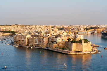 SENGLEA  or L-Isla, one of the Three Cities, Grand Harbour View as seen from VallettaCapital City of Malta Senglea, Valletta,Malta,Europe