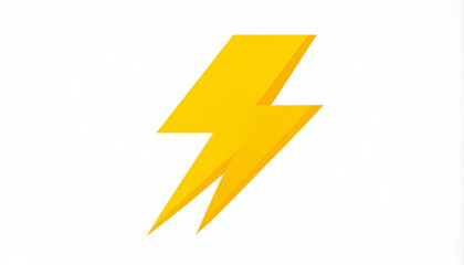Bright yellow lightning bolt symbol conveying electricity, power, energy, and speed, ideal for warnings, quick alerts, and dynamic digital interface designs