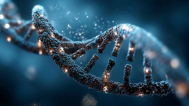 Damaged DNA Double Helix Structure Breaking and Disintegrating