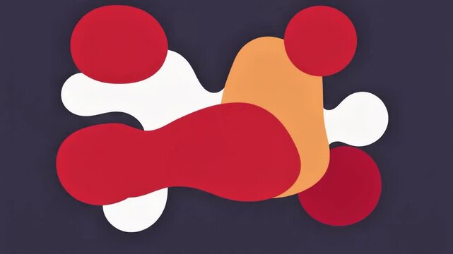 Abstract shapes in dynamic arrangement, illustrating modern art composition on dark background from a straightforward viewpoint