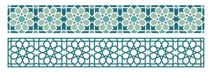 Islamic Ornament Seamless Border Pattern Vector