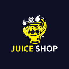 Juice shop logo design, fresh juice logo, juice logo, fruit logo