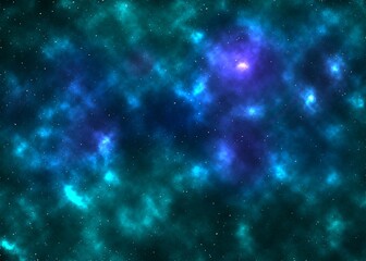 Stars in space shine so bright on dark blue galaxy space nebula background, Universe abstract background © moreidea