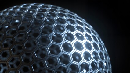 Metallic sphere with hexagonal pattern