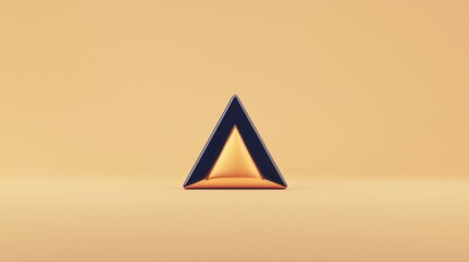 A 3D rendering of a gold and black triangle.